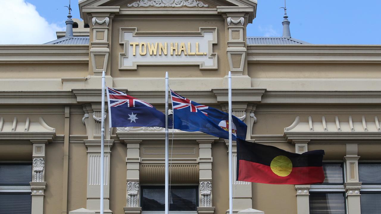 Several local council in Sydney flew Indigenous flags at half-mast as the Yes campaigners call for a week of silence following the Voice referendum defeat. Photo by: NCA Newswire/Gaye Gerard