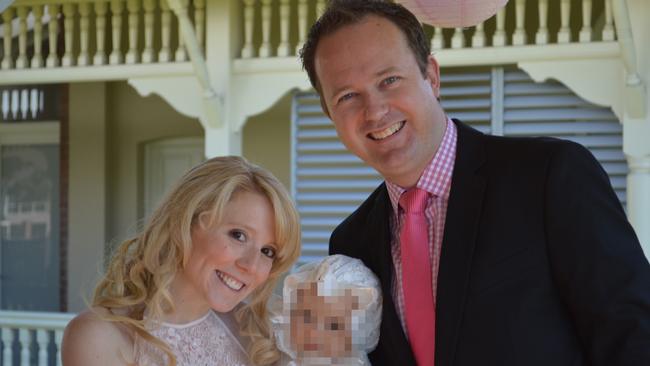 Nikki Webster and her now estranged husband Matthew McMah with their daughter in 2015.