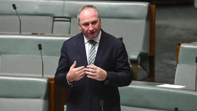 Nationals MP Barnaby Joyce speaks in the House of Representatives on Monday.