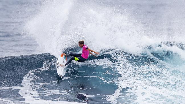 Stephanie Gilmore winning her round four heat at the Drug Aware Margaret River Pro.