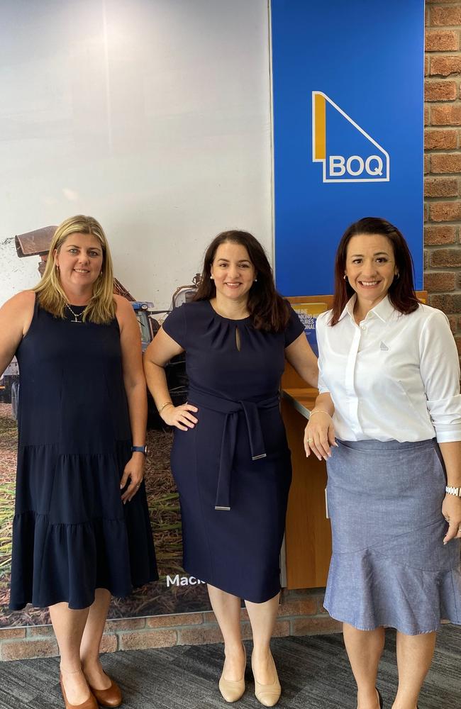 BOQ Mackay City owner-managers (from left) Rebecca Galea, Melissa Green and Melissa Egan.