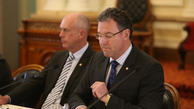 John-Paul Langbroek.at Parliament House asking the tough questions during Estimates hearings. Picture: Annette Dew