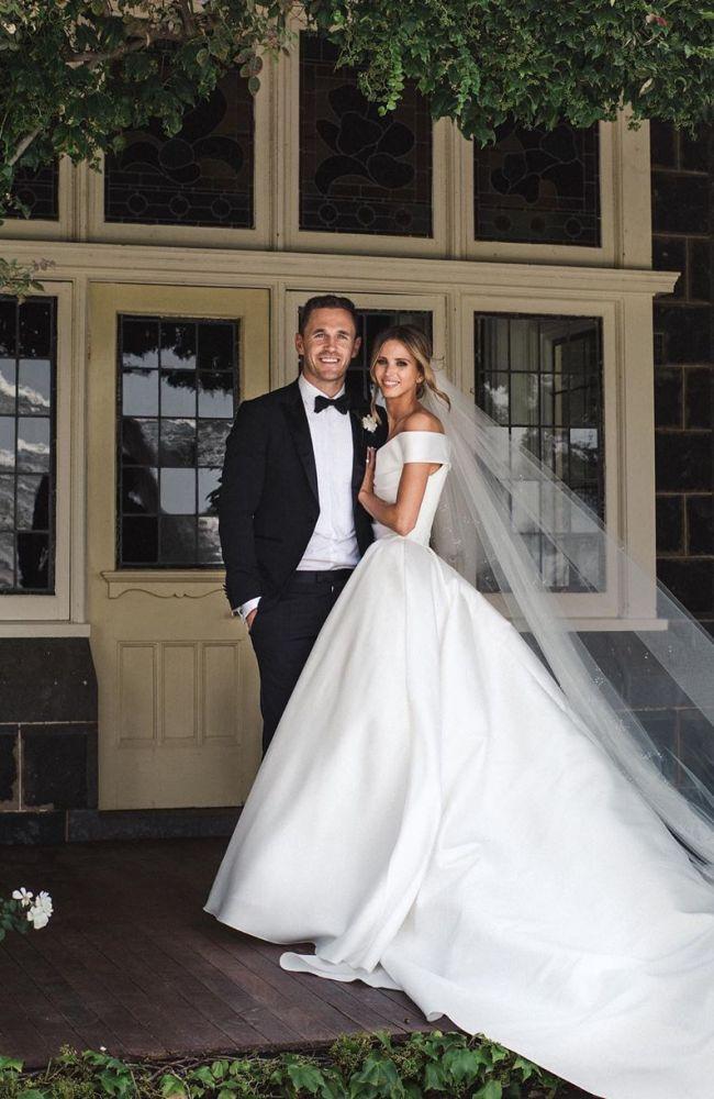 Joel Selwood and Brit Davis were wed at  a private property.