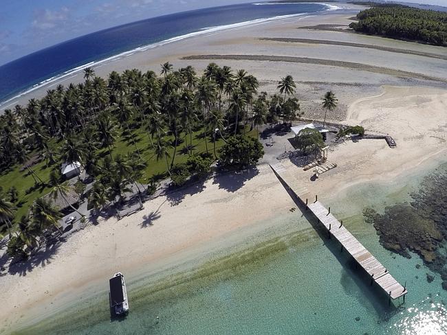 A small section of the Majuro Atoll in the Marshall Islands has already slipped below the water line. Picture: AP Photo/Rob Griffith.