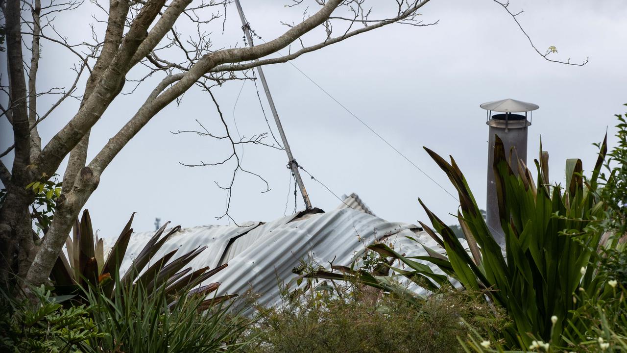 The collapsed roof of the Spa Anise day spa. Picture Lachie Millard