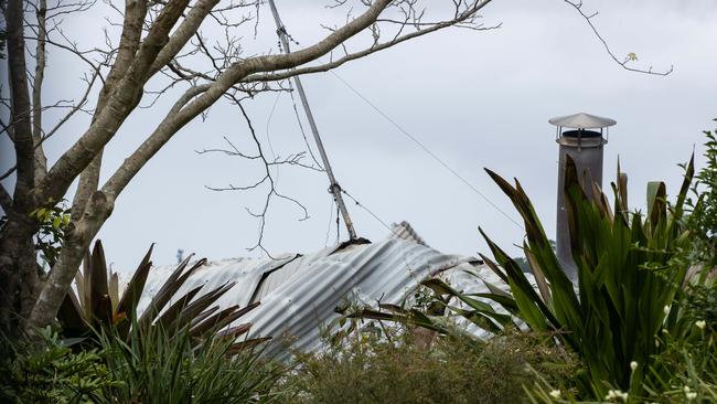 The collapsed roof of the Spa Anise day spa. Picture Lachie Millard