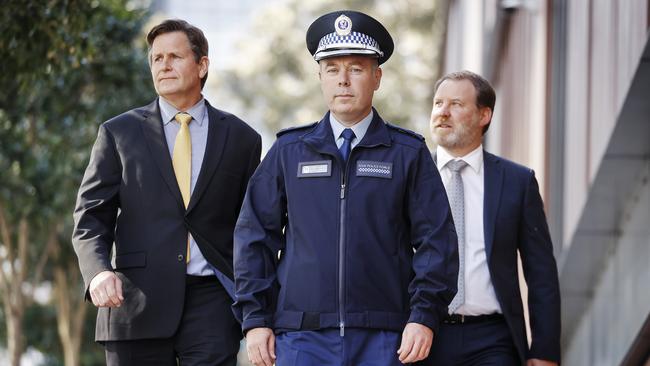 Raptor Squad’s Detective Chief Inspector Neil Hallinan, Detective Superintendent Jason Weinstein and Detective Inspector Peter Walke. Picture: Sam Ruttyn