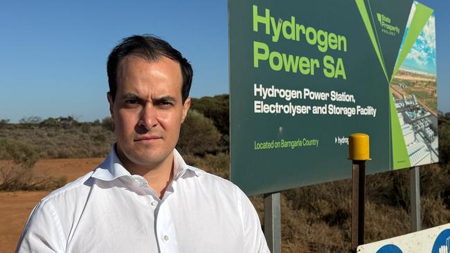 Opposition Leader Vincent Tarzia at the empty SA Hydrogen plant site in Whyalla. Picture: supplied