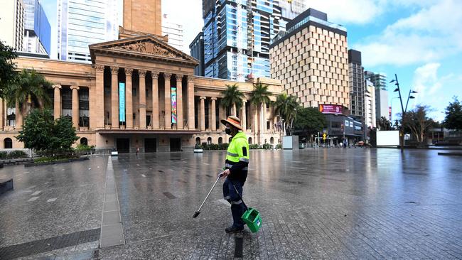 Brisbane streets will again be emptied due to a Covid outbreak. Picture: NCA NewsWire / Dan Peled