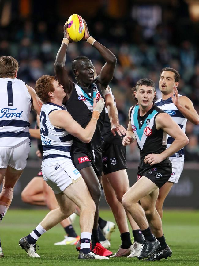 Aliir Aliir was enormous. Picture: Sarah Reed/AFL Photos via Getty Images