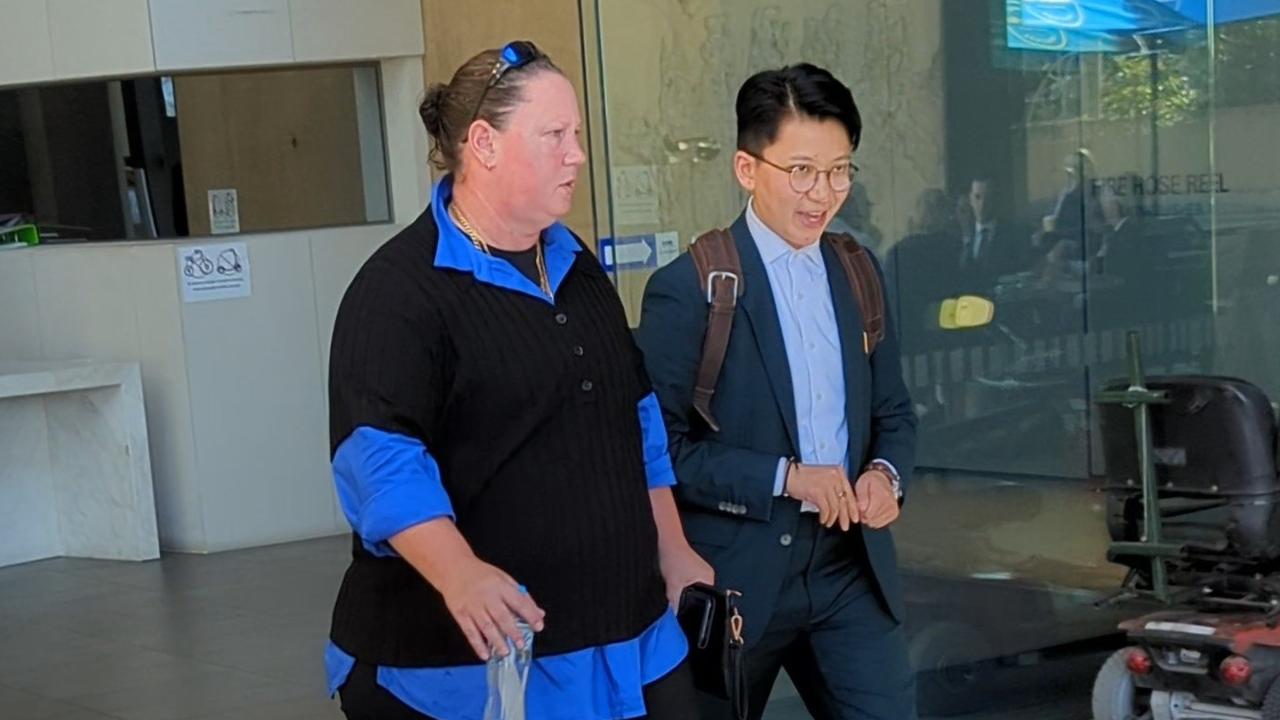 Karalee mum Lisa Jean Stone (left) with lawyer Shannon Chen leaving Ipswich Court on August 24, 2023. Picture: Nicola McNamara