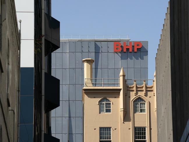 MELBOURNE AUSTRALIA - NewsWire Photos MARCH 8, 2024: Generic photos of BHP signs in Melbourne.Picture: NCA NewsWire / Luis Enrique Ascui