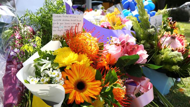 Flowers left in tribute of Constable Rachel McCrow and Constable Matthew Arnold. Picture David Clark NCA/Newswire