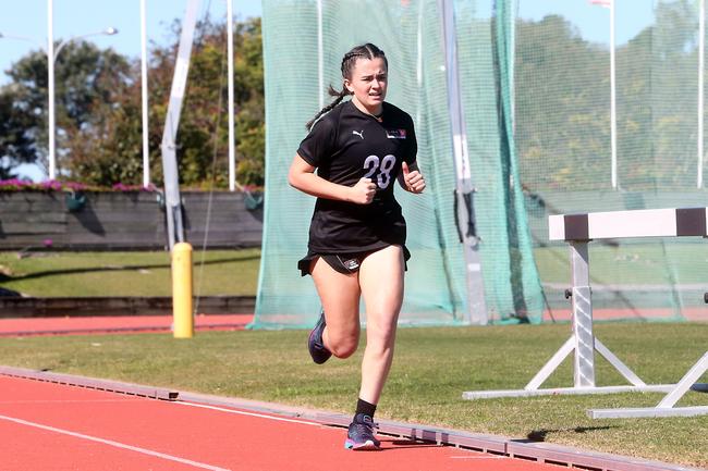 Abby Hewett at the AFLW draft combine for Queensland players, held at Runaway Bay Indoor Sports Centre. Picture: Richard Gosling.