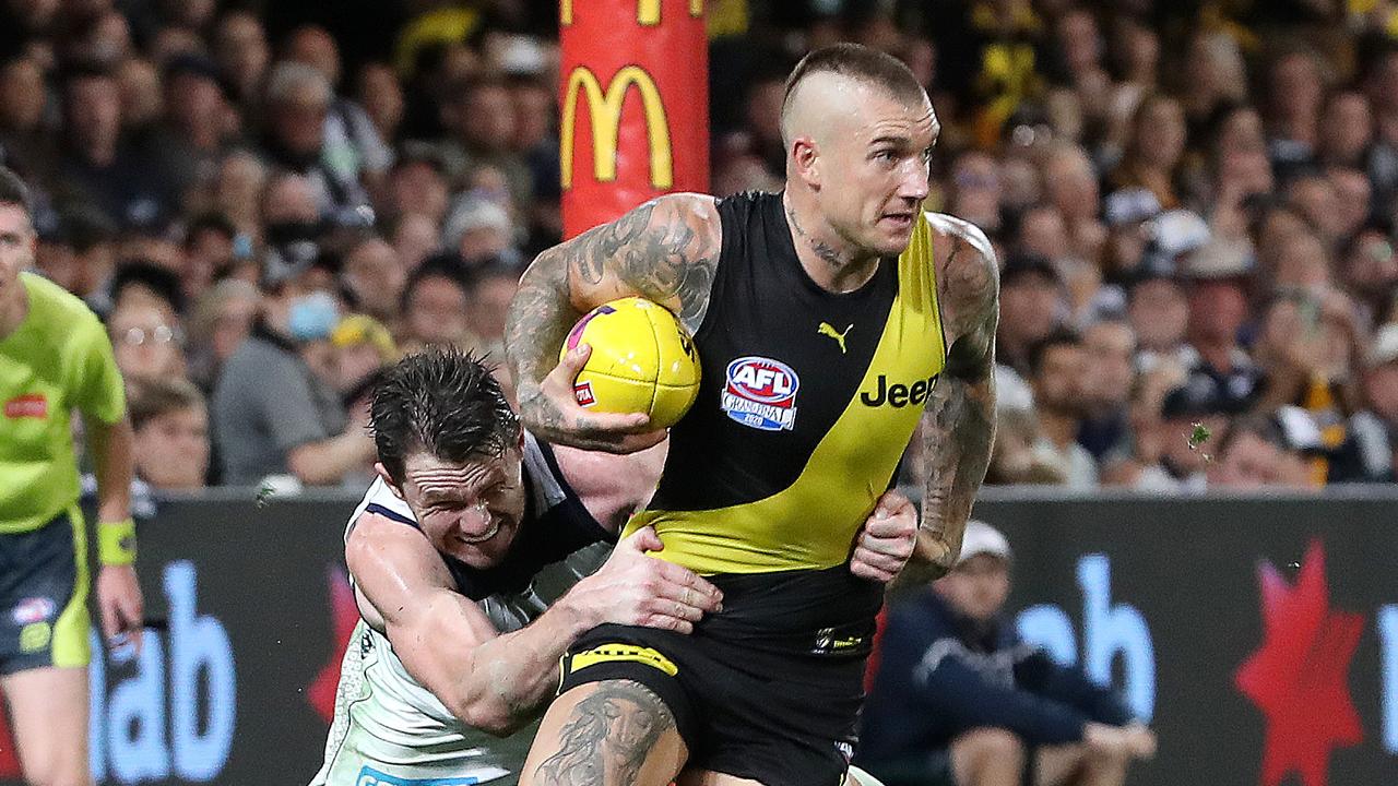 Richmond boss Brendon Gale said Martin’s commanding performance to seal his third Norm Smith Medal in the 2020 grand final had been his favourite moment. Picture: Sarah Reed