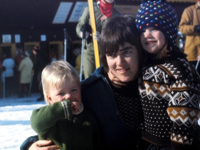 Jackie Taranto, aged three, with mother Josephine Lucas and younger brother Michael, one.