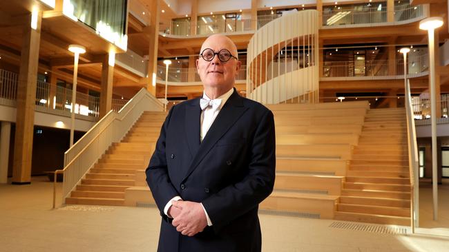 Macquarie University vice-chancellor Bruce Dowton in the newly opened Michael Kirby Building which houses the law school. Photo: Jane Dempster