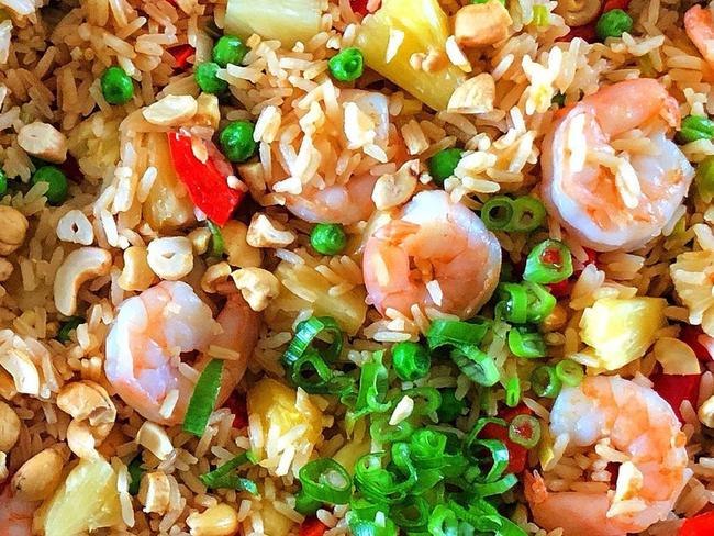 Thai pineapple fried rice recipe close up