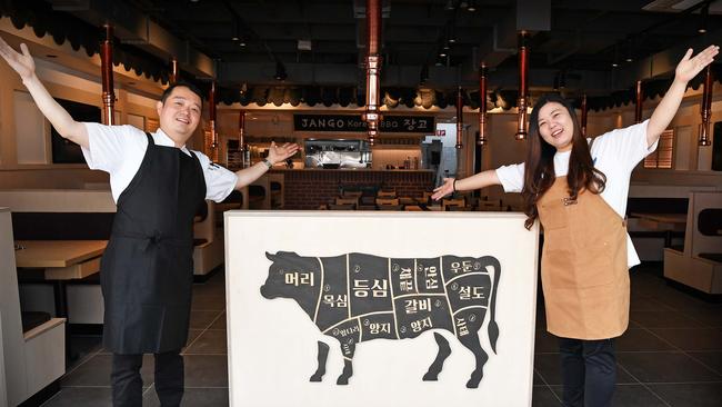 Jango Korean BBQ Restaurant is opening at Kawana Shopping World. Pictured are managers Kihoon Nam and Aram Lee. Picture: Patrick Woods