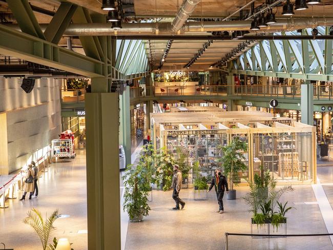 Few people walk in open shopping mall in Berlin. Picture: Getty Images.