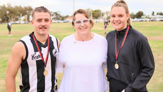 Harlee Chandler (left) after winning the Anzac Round Medal for Cummins Rambler. Picture: Facebook