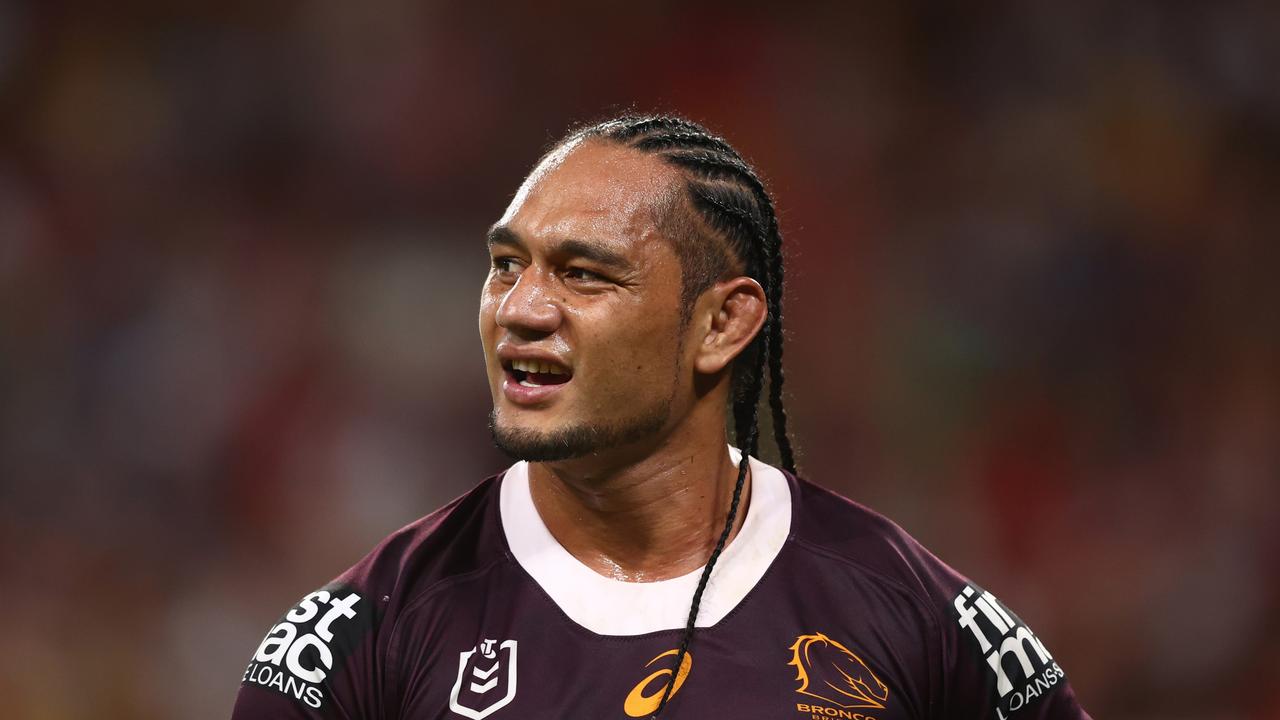 Martin Taupau couldn’t believe the penalty. (Photo by Chris Hyde/Getty Images)