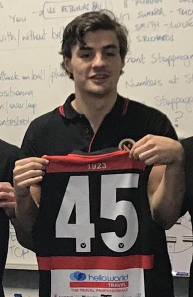 Michael Batten after his debut for Old Xaverians last year.