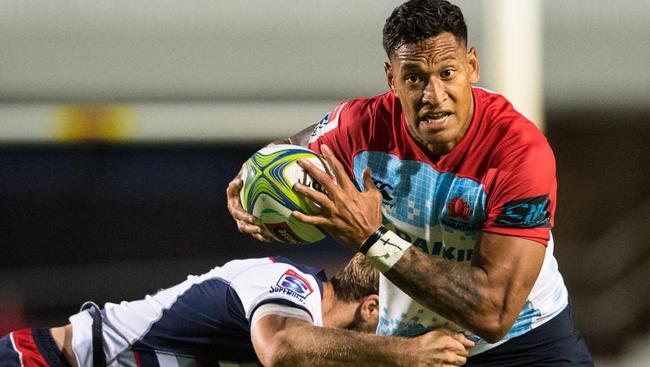 Super Rugby trial match at Brookvale Oval, Sydney; NSW Waratahs v Melbourne Rebels. Israel Folau of the Waratahs. Photo: RUGBY.com.au/Stuart Walmsley
