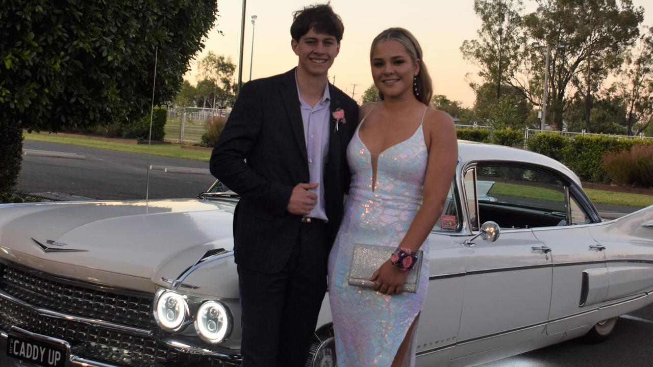 Sam Garside and Abby Marshall stunned out on the red carpet at Our Lady of Southern Cross College's formal for 2023. Picture: Emily Devon