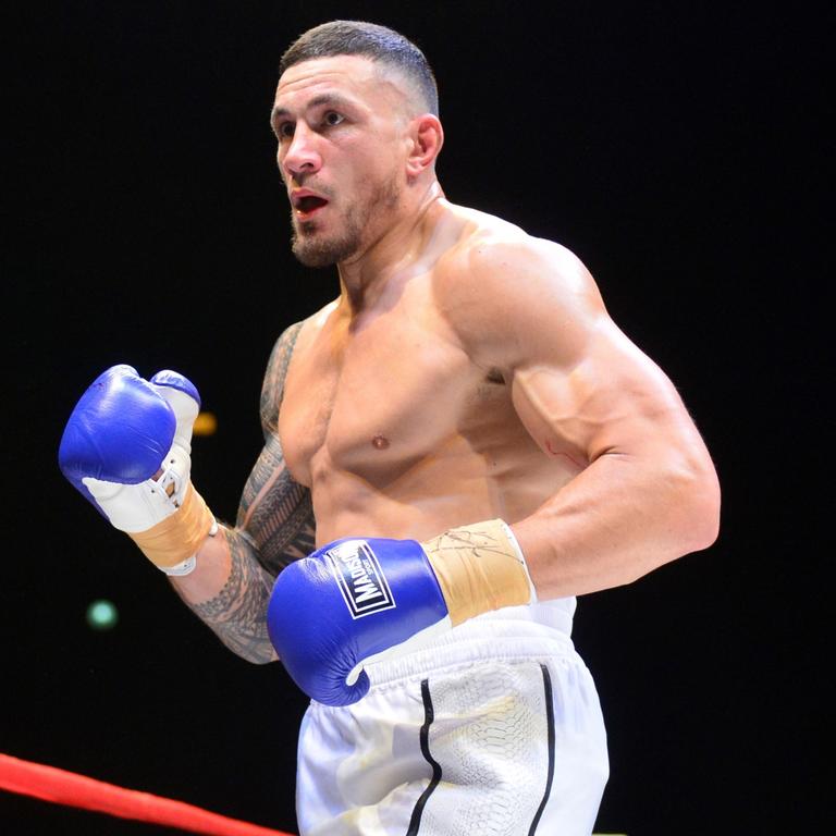 Sonny Bill Williams fights Waikato Falefehi on the Fight For Our Future card at the Townsville Entertainment and Convention Centre