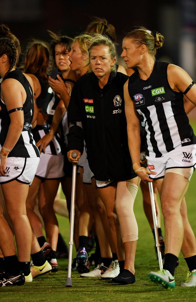 Kate Sheahan’s career could be over after her shocking knee injury. Picture: AAP