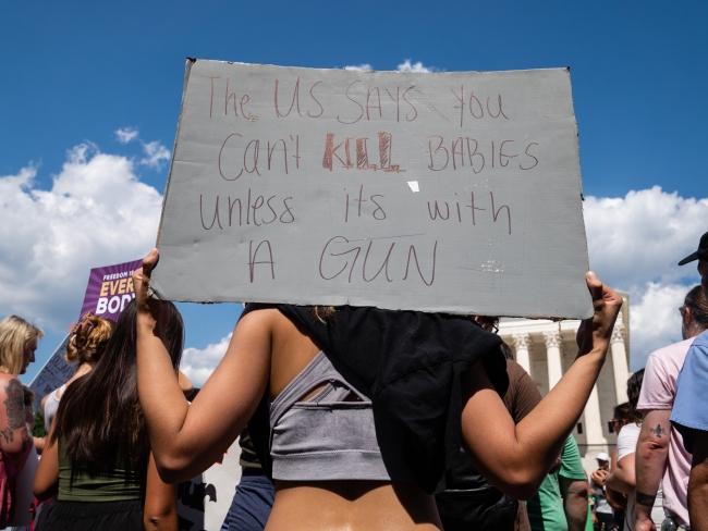 Abortion rights demonstrators flocked to protest outside the US Supreme Court in Washington.