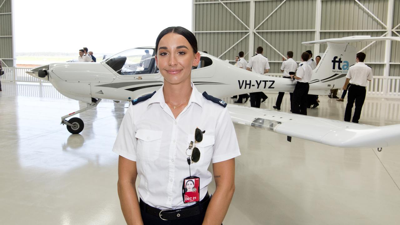 Student pilot Beth Acton. Official opening of Qantas Group Pilot Academy at Wellcamp Airport. Wednesday, 29th Jan, 2020.