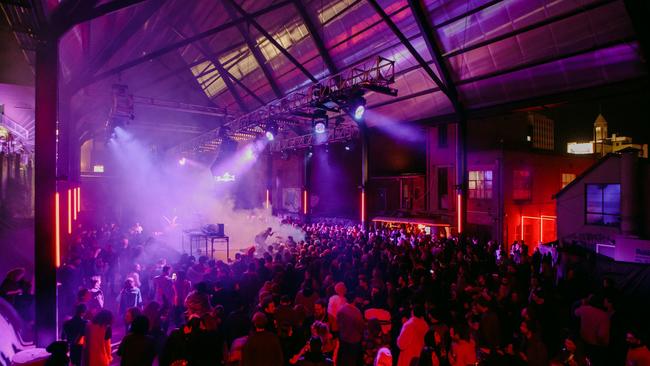 A huge crowd packs out Night Mass during Dark Mofo 2019. Picture: JESSE HUNNIFORD/Dark Lab Media