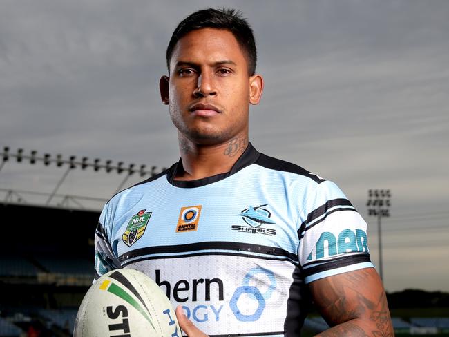 \\DO NOT USE WITHOUT PERMISSION FROM TIM MORRISSEY ( For finals series ) - Cronulla Sharks Ben Barba portrait at Southern Cross Group Stadium , Cronulla . Picture : Gregg Porteous