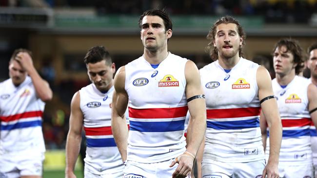 The Bulldogs were demoralised last night by Adelaide. Picture: Getty Images