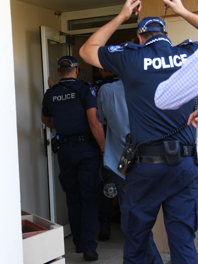 Police raid a unit that was rented out via Airbnb.