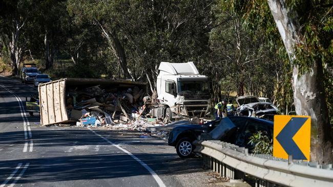 Major Crash on the scene of a serious accident near Wattle Flat. Photo: Naomi Jellicoe