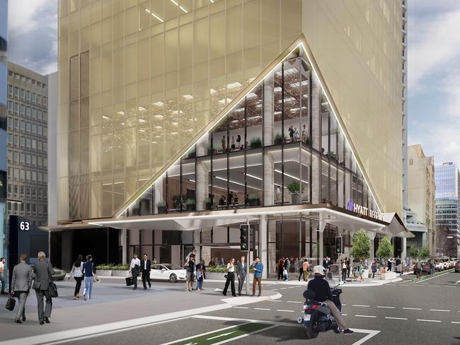 CEL Development's artist impression of the Hyatt Regency on Pirie St. Supplied: CEL Development