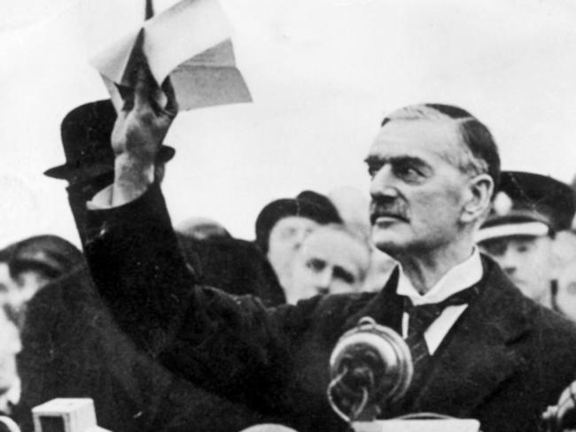 Then British Prime Minister Neville Chamberlain’s “Peace For Our Time” didn’t work then and it isn’t working now.