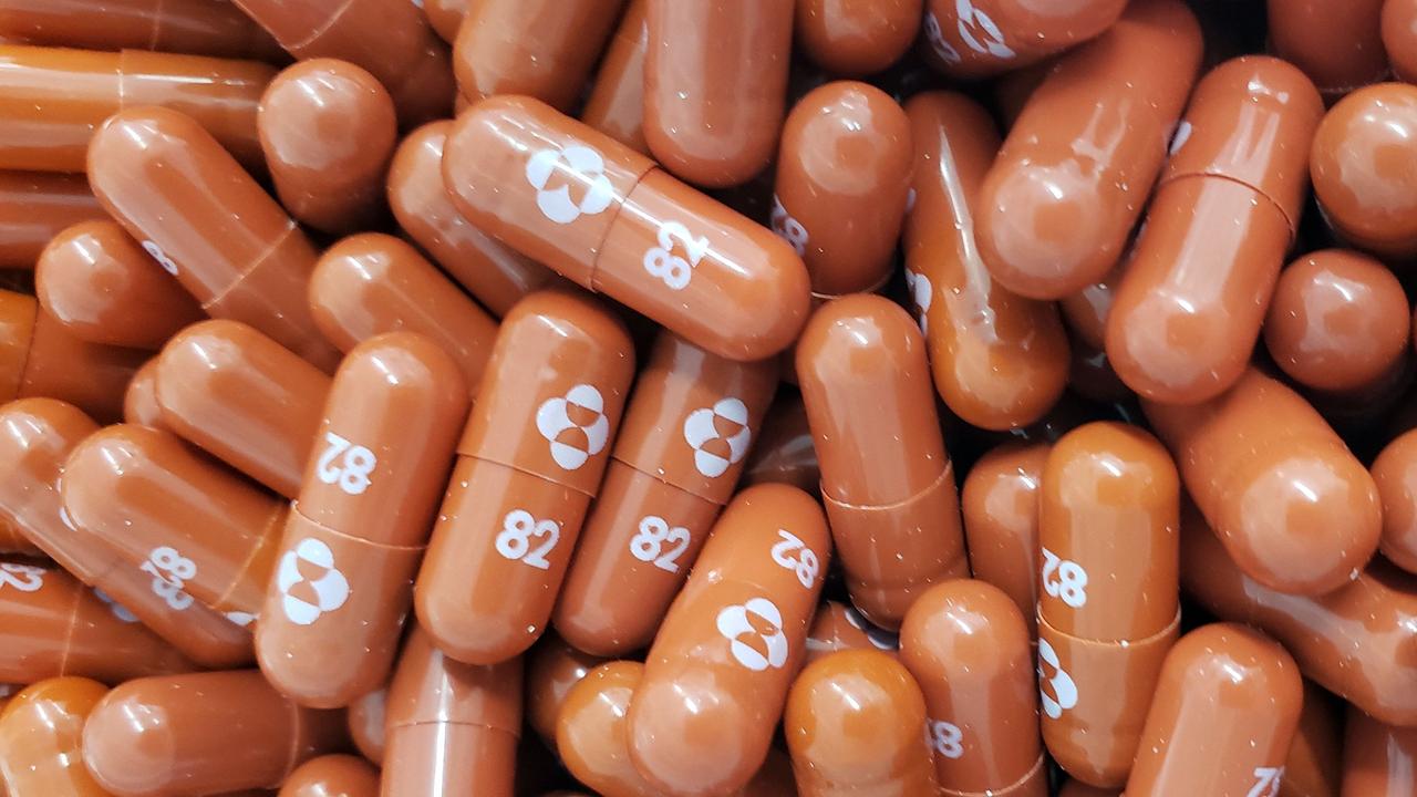 Merck & Co, Inc. shows capsules of the investigational antiviral pill Molnupiravir. Picture: AFP.