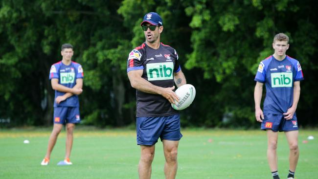 ANDREW JOHNS. Newcastle Knights juniors being coached by the likes of Andrew Johns and others at their training facility in Mayfield, Newcastle. Picture by Liam Driver.