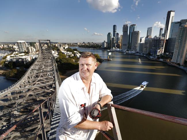 Works supervisor (protective coatings) Stewart Kinross leads the paint restoration of the Story Bridge as the 80th anniversary approaches. Picture: Josh Woning