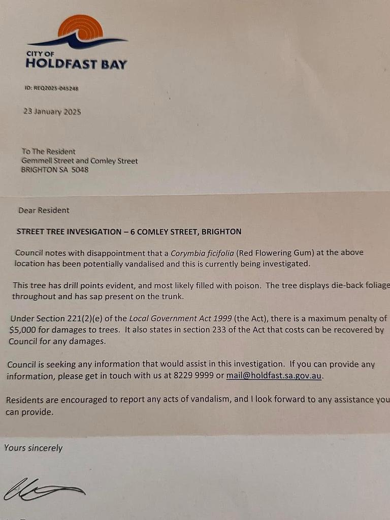 A letter from Holdfast Bay Council to residents regarding the act.