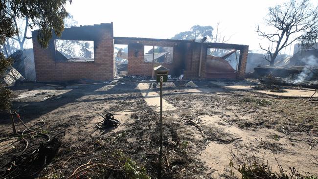 A gutted home at Tathra. Picture: Ray Strange.