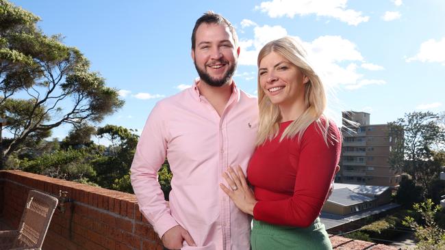 First home buyers, Jake Wilson, 31 and his fiancee Henriette Dohnt, 34 brought their plans forward over rate rise concerns. Picture: David Swift