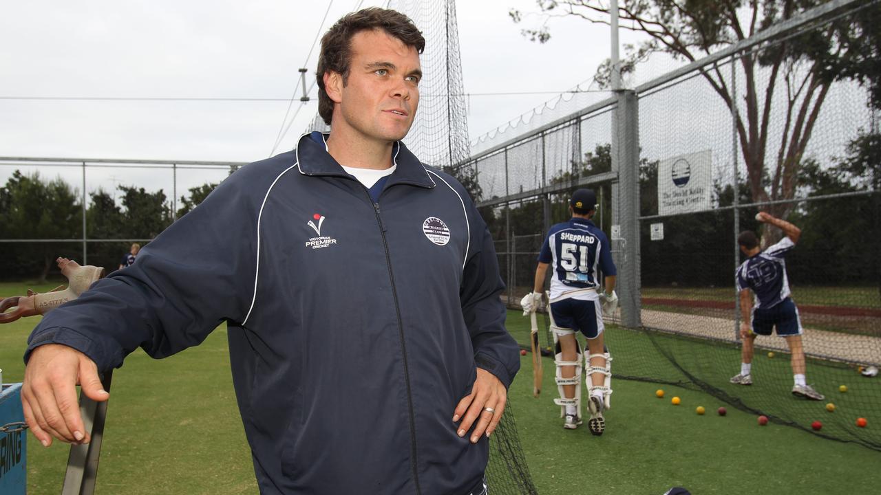 Damien Shanahan in his role as coach of the Geelong Cricket Club.