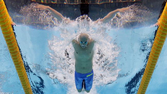 The camera in action for the swimming. Picture: Adam Pretty/Getty Images