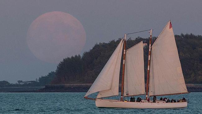 A smaller supermoon to that expected on Monday seen in Boston, USA in 2015. Picture: Getty Images.