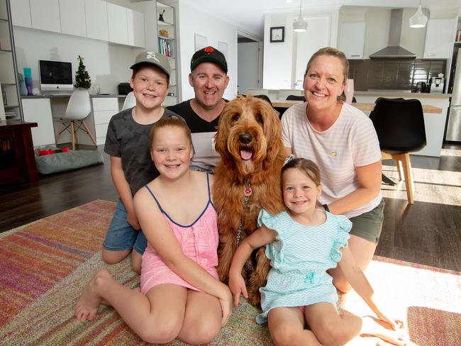 Melbourne's property winners of 2018 - Point Cook was among the suburbs where the largest amount was spent on real estate, along with blue-chip Brighton and Toorak. Brett Dodds and Catherine Riches with kids Hayley (12), Jack (9) and Mia (6) Bennett and Jett their 2 year old Groodle at their Point Cook home.Picture Jay Town